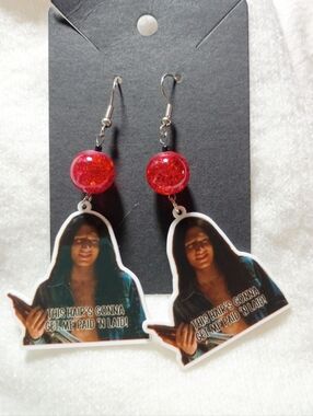 Creepshow Chief Woodenhead 80s Horror Native American Indian Earrings Paid Laid